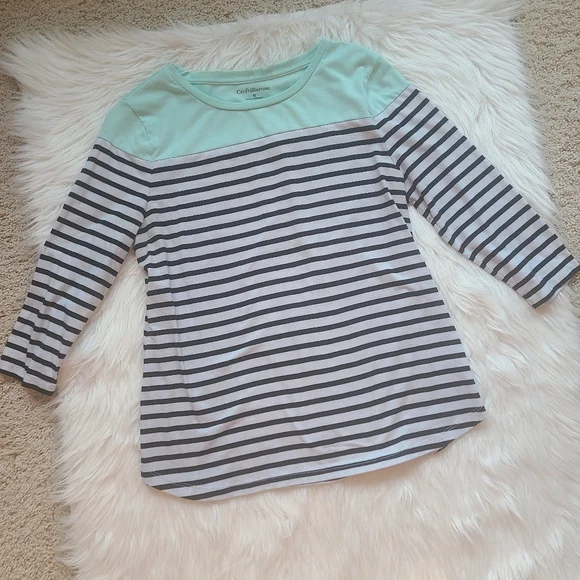 Croft & Barrow 3/4 Sleeve Striped T-shirt - Picture 7 of 15